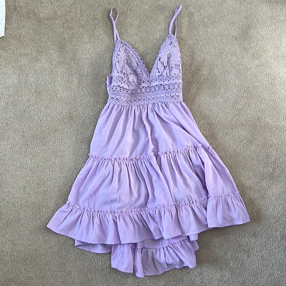 lilac tie back summer dress